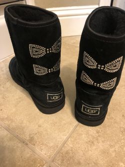 Ugg boots black with rhinestones