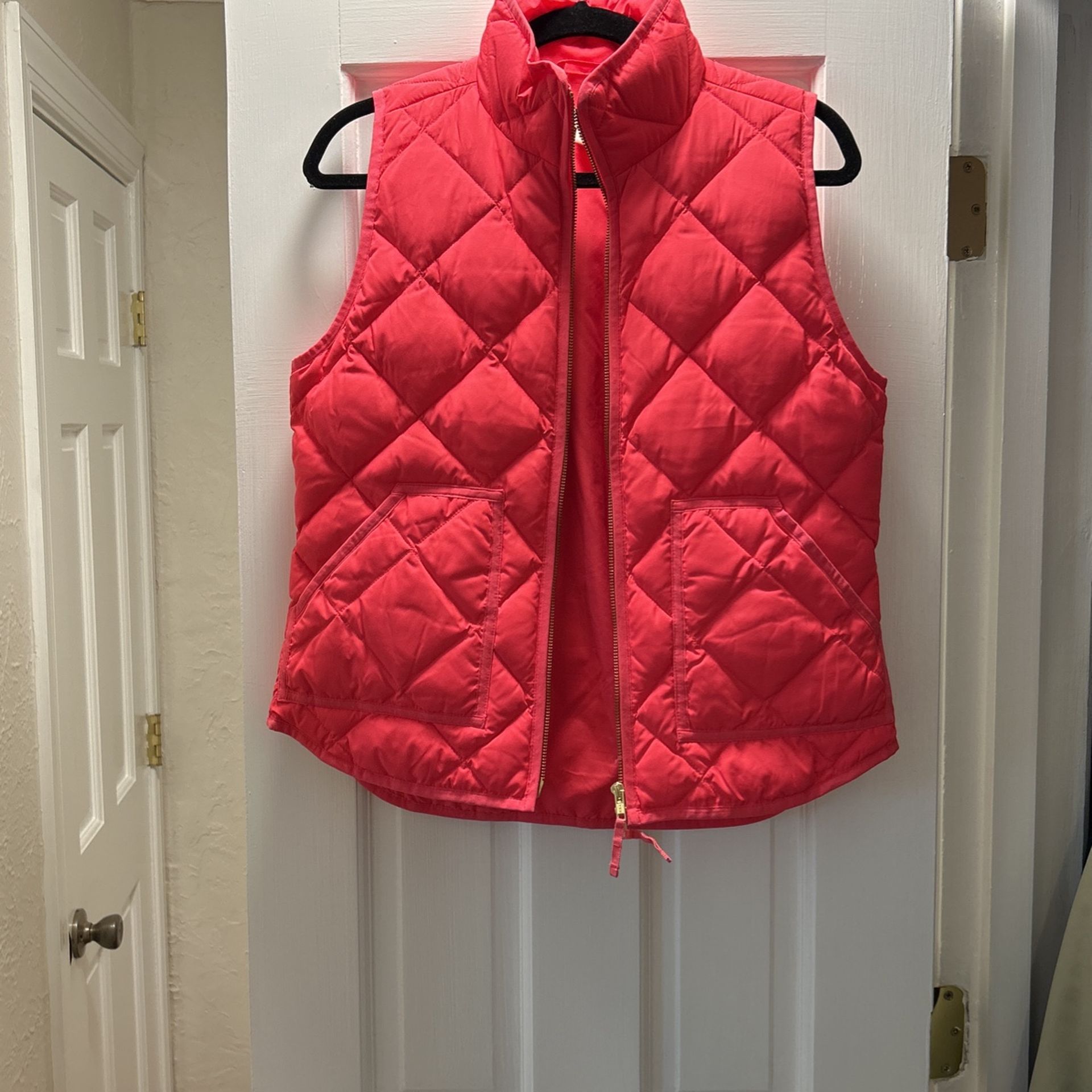 Pink JCrew Puffer Vest
