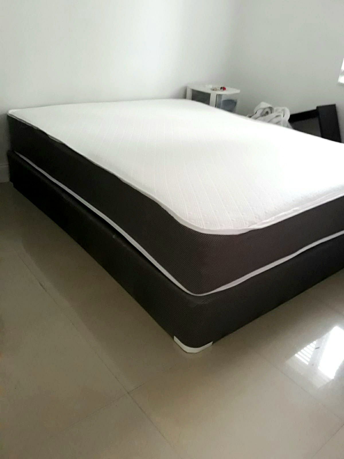 New QUEEN size mattress & BOX spring. Bed frame not included on offer