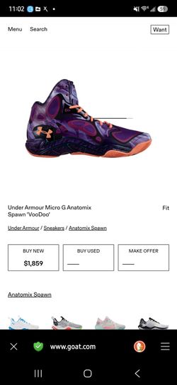 Under armour micro g anatomix spawn voodoo size 11 shoes
