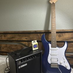 YAMAHA PACIFICA ELECTRIC GUITAR WITH AMPLIFIER