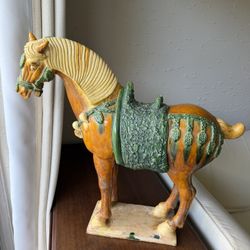 Vintage Tang-style ceramic horse figurine