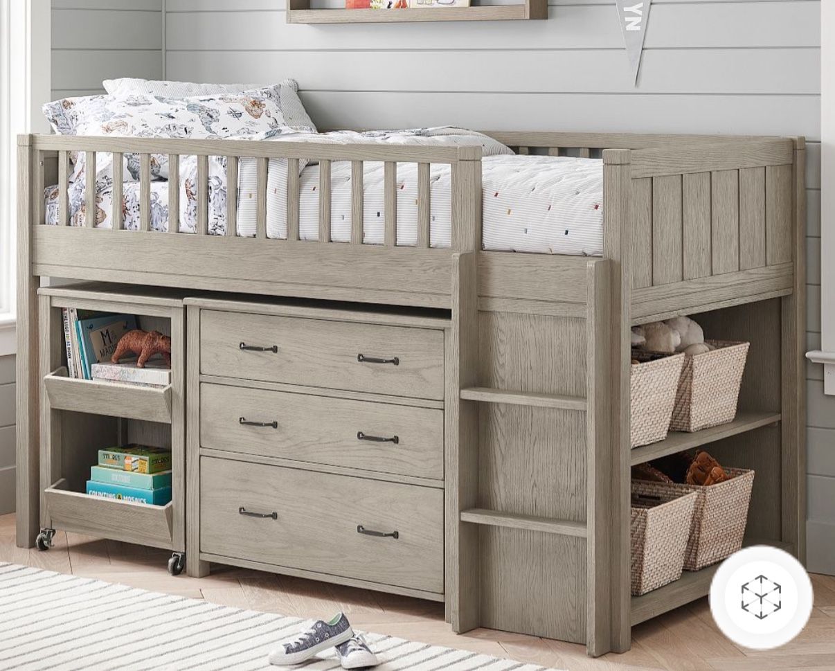 Pottery Barn Camp Storage Low Loft Twin Bed