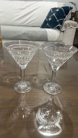 Set of 8 Crystal Martini Glasses