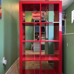 IKEA KALLAX Red Gloss Cubby Shelving Unit 