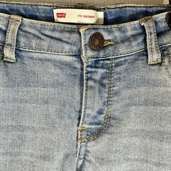 Levi's 711 Girl's Skinny Jeans Light Wash Blue Stretch Size 12