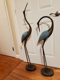 Brand new Tall golden brass Crane Sculpture
