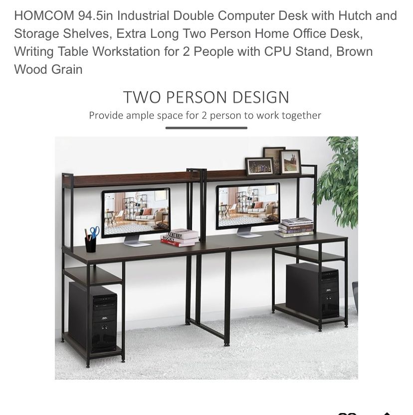 2-Person Desk In Excellent Condition. Almost New. And there is a Chair that can be sold separately. Both are almost new. Double Computer Desk