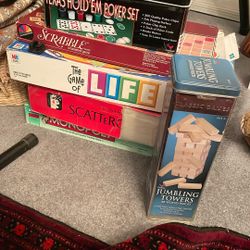 6 Board Games Monopoly Life Scrabble 