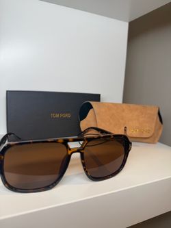 Tom Ford Tortoise Square Sunglasses with Case and Box