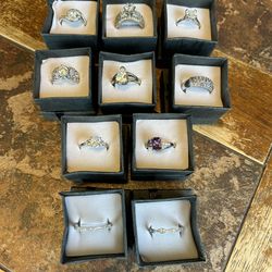 Sterling Silver Cubic Zirconia Rings Size 8-8.5 $150 You Choose