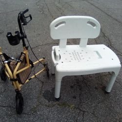 Shower Chair +Plaid Walker 25.00