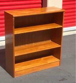 Wood Bookcase with 3 Shelves - mid century modern