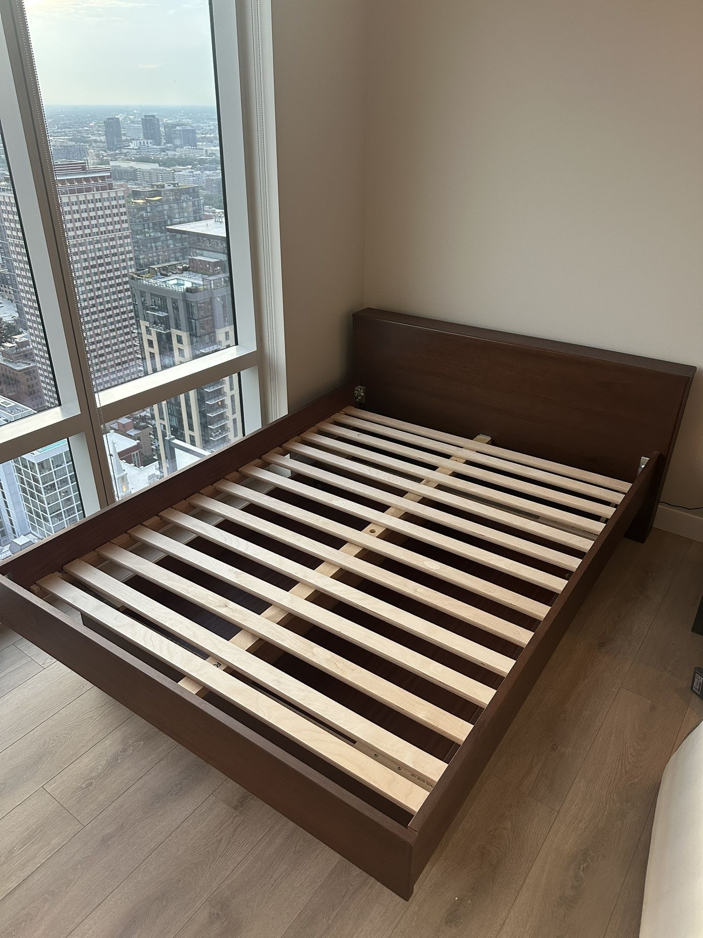 Modern Full Size Wood Bed Frame with Storage (Mattress Optional Addition)