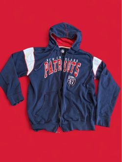 Y2K NFL New England Patriots Zip Up Hoodie with white/red stripes on shoulders Size XL #patriots #football #2000s #vintage #y2k