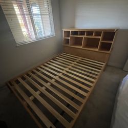 Queen Size Bed W/ Cubby Shelves