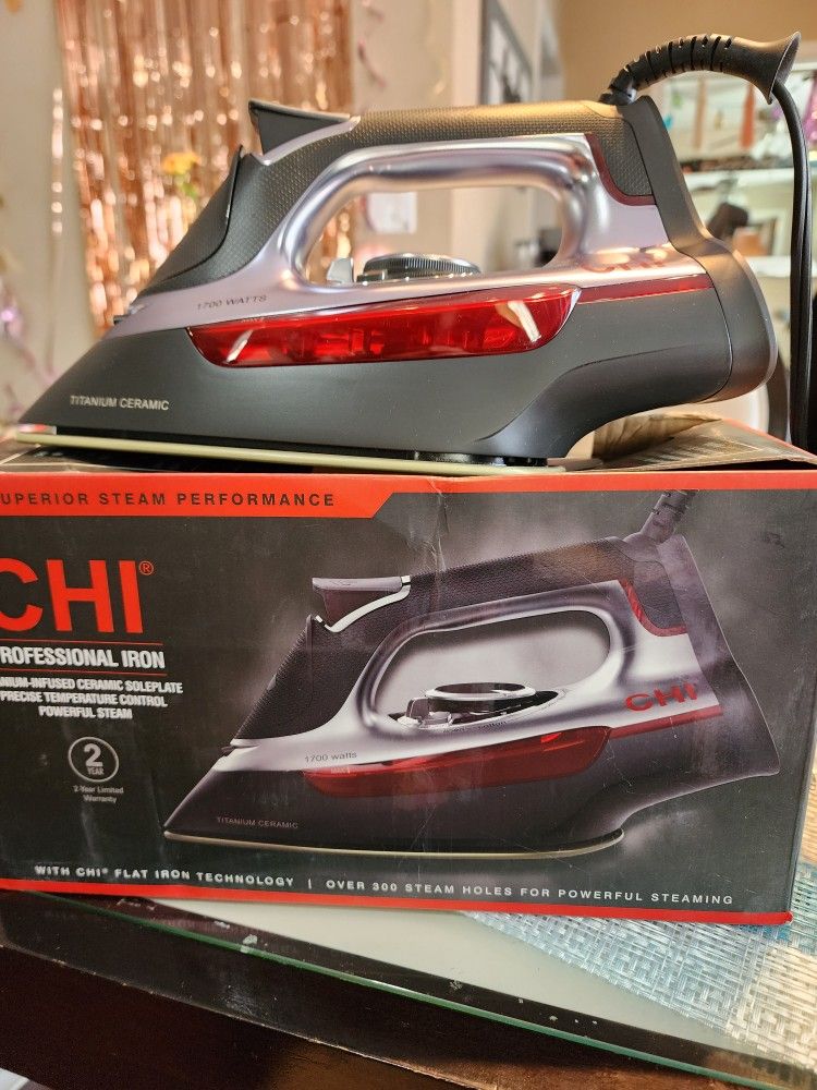 CHI Steam Iron for Clothes with 300+ Holes for Powerful Steaming