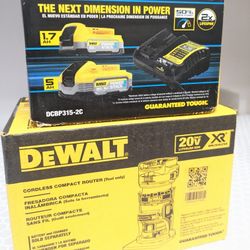 20V Max DeWalt XR Router + POWERSTACK 2 Pack Starter Kit 