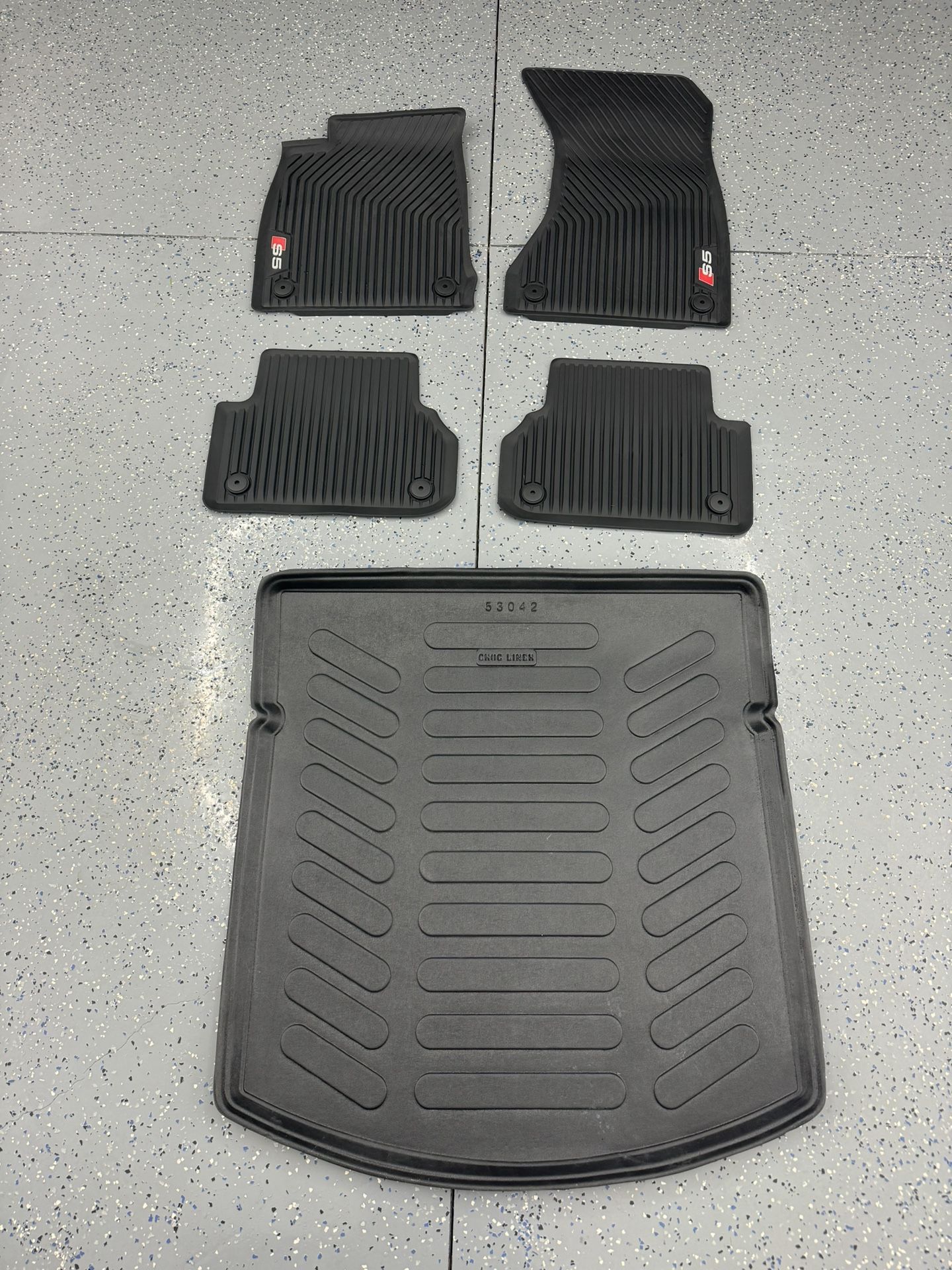 All Wather Floor Mats Audi S5 Sportback 2021+ OEM and Generic Cargo Liner