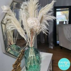 Dried Flower Pampas Grass Bouquet for Boho Rustic Decor Wedding Bouquet | Hydrangea Flower Bouquet