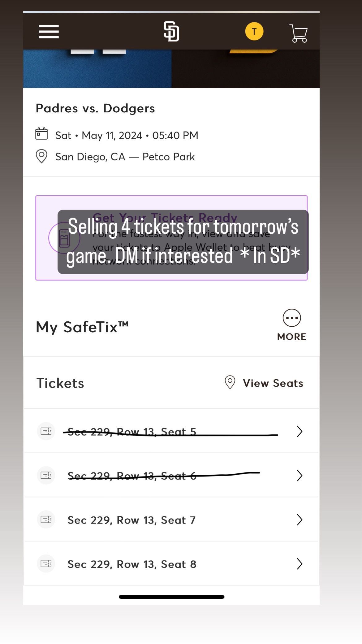 Dodgers tickets for today 