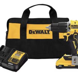 Dewalt 20-Volt Lithium-Ion Cordless 1/2 in. Compact Hammer Drill with 3.0Ah Battery, Charger and Bag
