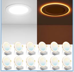 Amico 12 Pack 6 Inch LED Recessed Light with Night Light, 5CCT, 1100LM