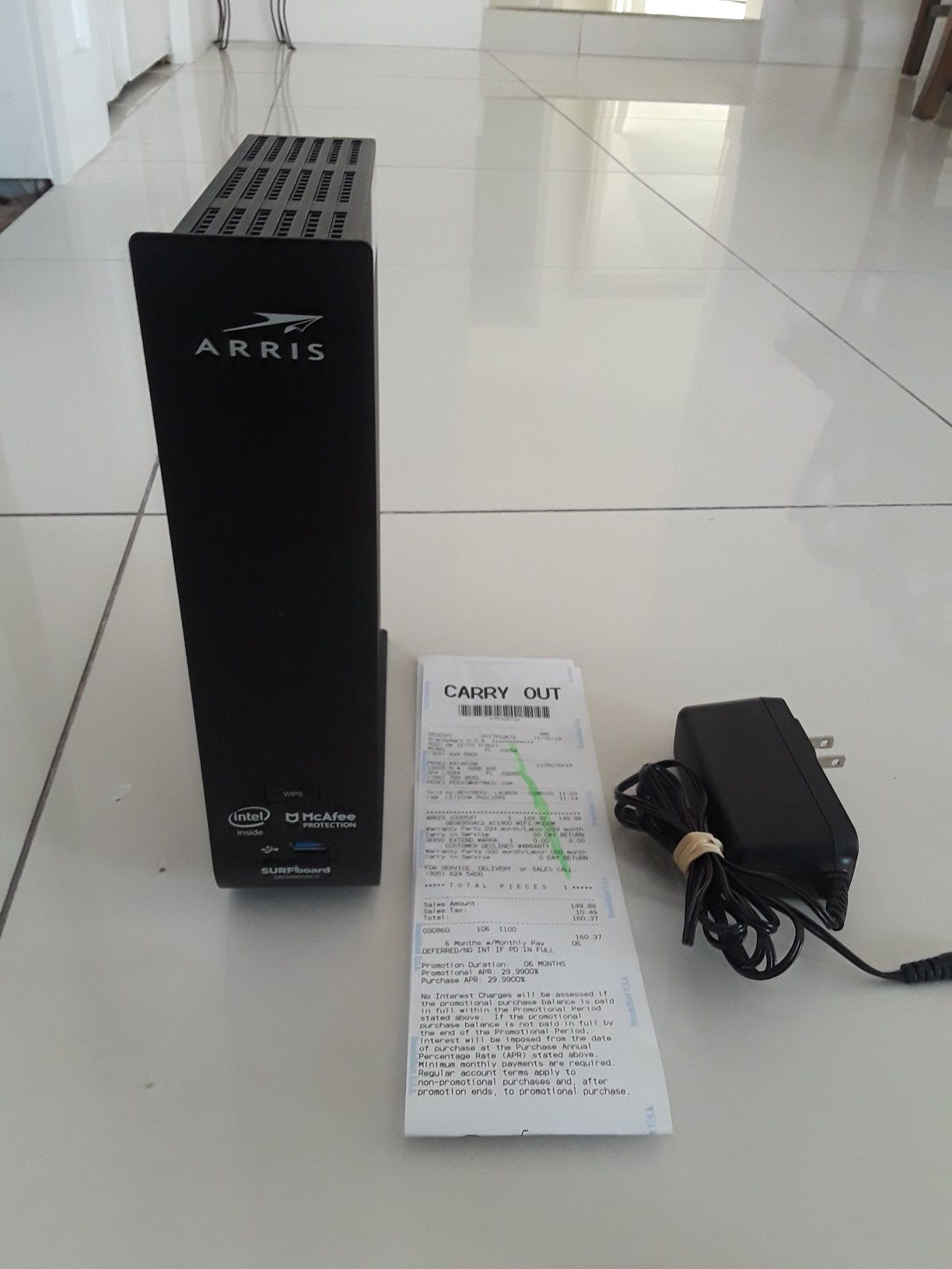ARRIS Wifi/Modem model SBG6950AC2