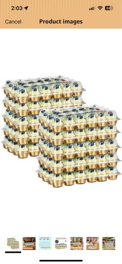 24 Pack x 10 Sets Count Cupcake Containers, Plastic Disposable Cupcake Boxes Holder, Stackable Clear Cupcake Carrier with High Tall Dome Lid