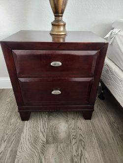 Wooden 2 drawer Nightstand