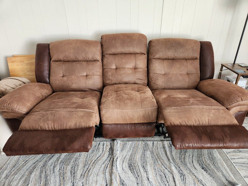 Brown Recliner Sofa And Love Seat