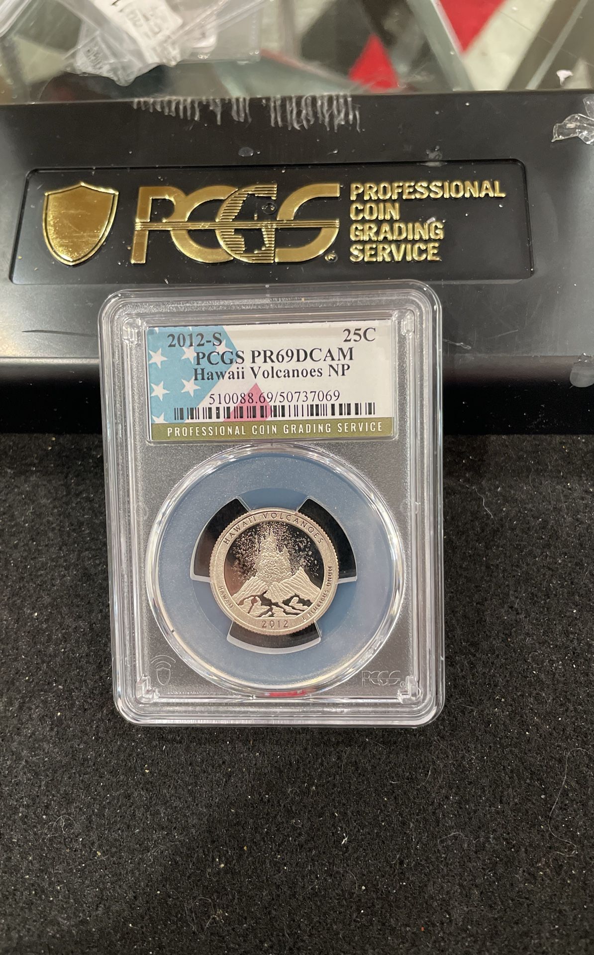 2012 S Gem Proof Hawaii Volcanoes NP Quarter Graded At PR69 With A Deep Cameo D-7