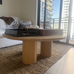 Anthropologie travertine coffee Table MINT