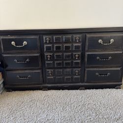 Solid Vintage Wood Dresser / Sideboard - Hand Finished Black 