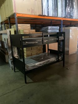 Twin over twin bunk bed. White or espresso. Assembly required. Assembly not included. Taxes included. Free delivery.  Bunk Bed only without Assembly-$