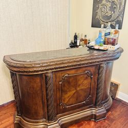 Heavy-Duty Bar Credenza with Marble Top
