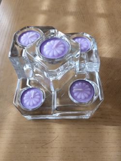 Decorative Glass Tealight Holder Holds 5 Candles 