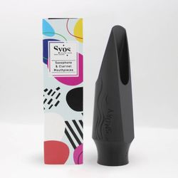 Syos Tenor Saxophone Mouthpiece Smoky Model, 7 Tip Opening, Pitch Black - Warm Dark Sound, Wide Full Tone, Low Rollover Baffle, Easy Response, Perfect
