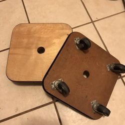 Pair Of Vintage Gym Scooters On Caster Wheels