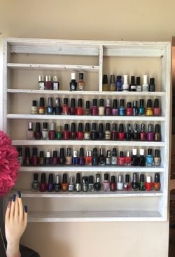 Distressed polish white rack/display