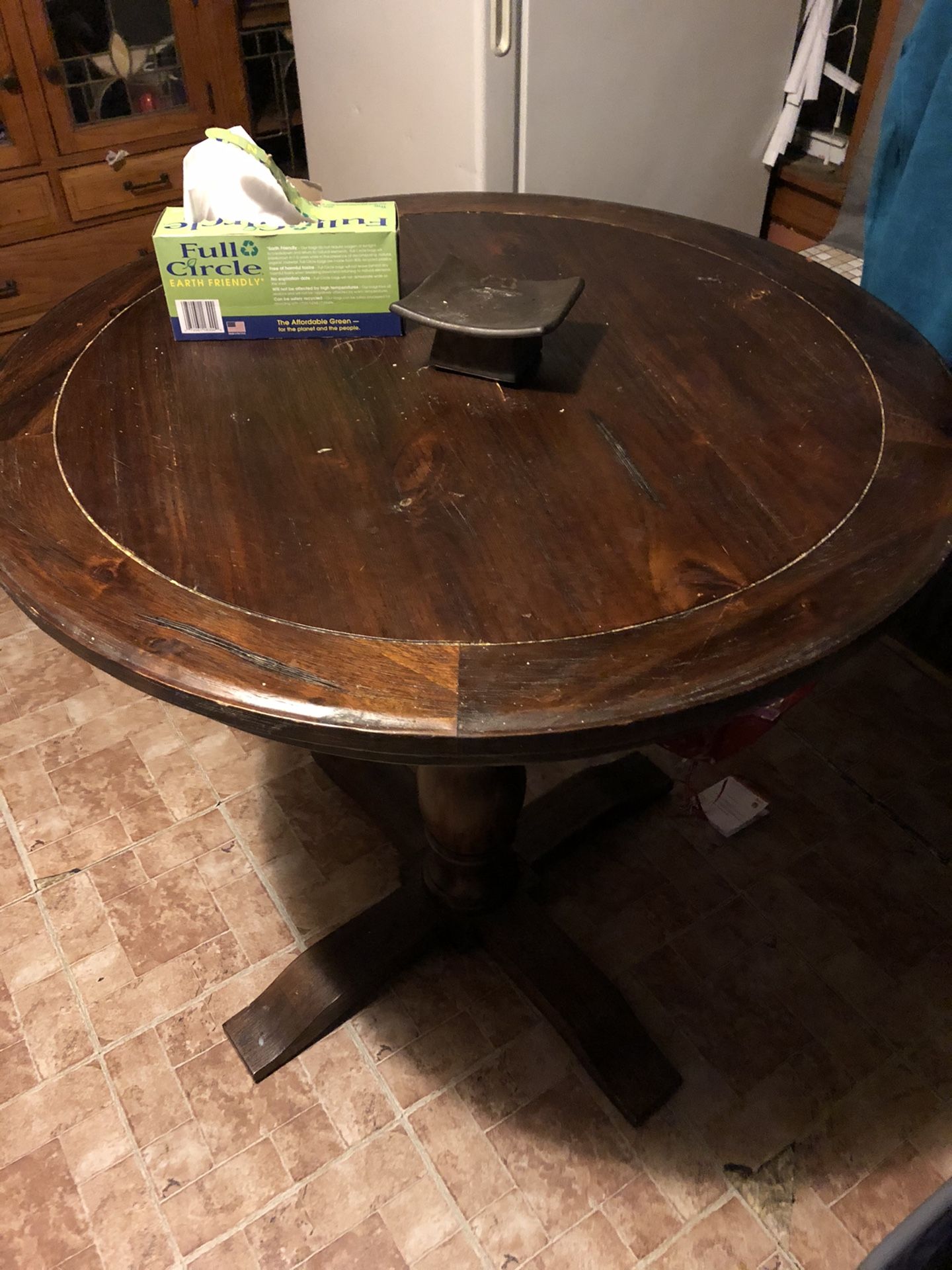 Kitchen Table Oak Wood Cover Crack In Middle 