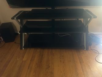 Black glass tv/entertainment center