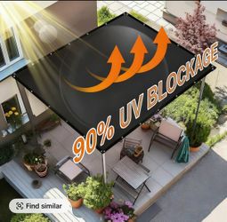 90% Blackout Cloth (Black) - 10 x 13ft UV-Resistant Shade Net with Reinforced Rivets