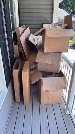 Boxes and packing paper
