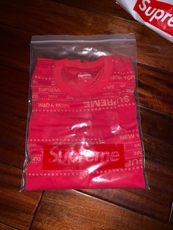 SUPREME METALLIC JACQUARD CREWNECK SIZE XL RED
