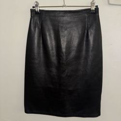 Black Leather Pencil Skirt Size 8