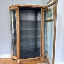 Antique Curved Glass Cabinet 