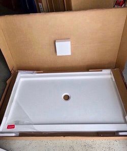60”X32” Shower Base Pan Center Drain in White bath bathroom