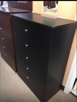 5 drawer dresser black
