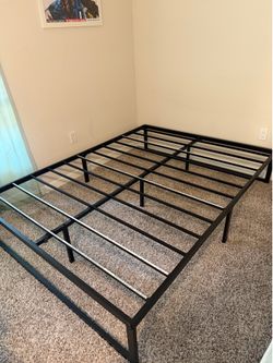 Queen bed frame with mattress